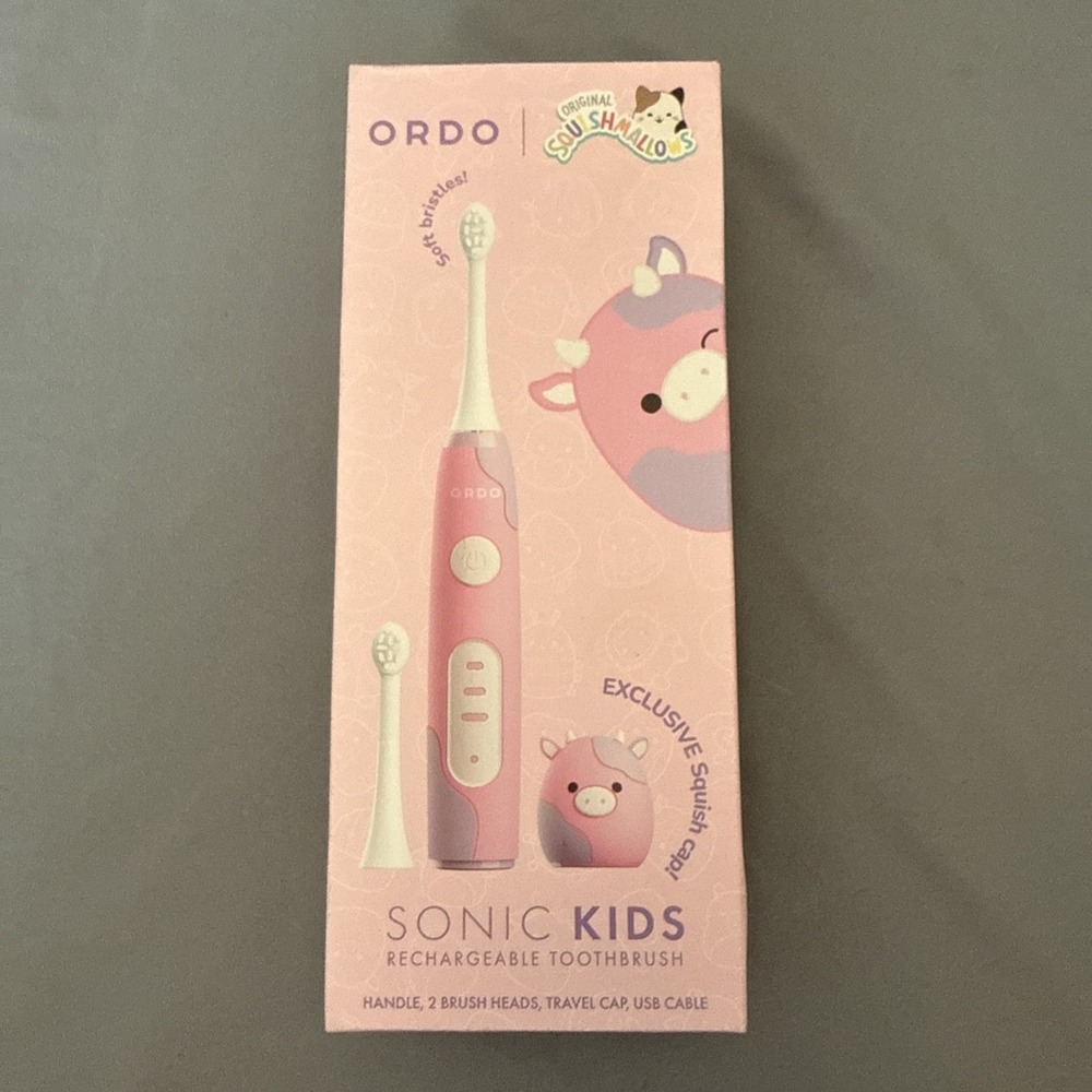 ORDO Sonic Kids Rechargeable Toothbrush Soft Pink Original Squishmallows Patty